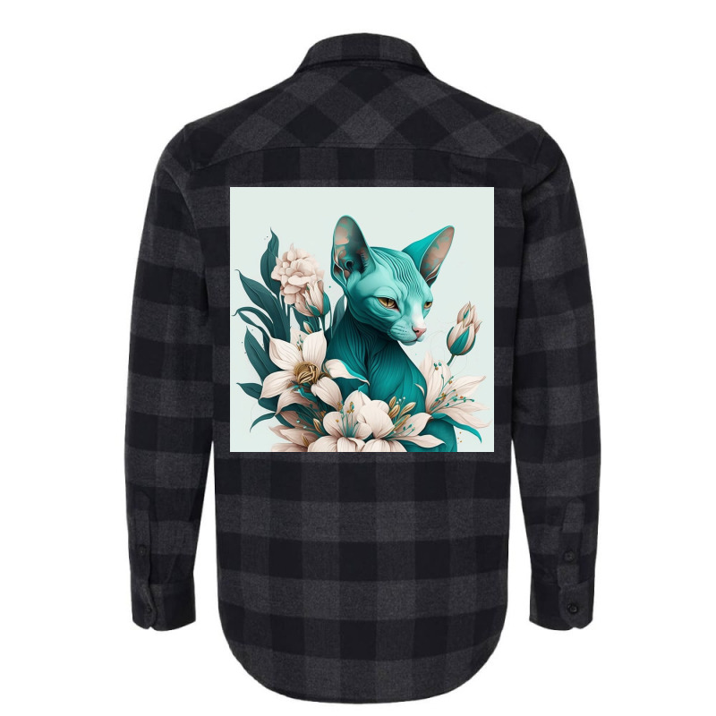 Blue Cat Have Various Poses Flannel Shirt by TheDol | Artistshot