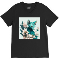 Blue Cat Have Various Poses V-neck Tee | Artistshot