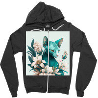 Blue Cat Have Various Poses Zipper Hoodie | Artistshot