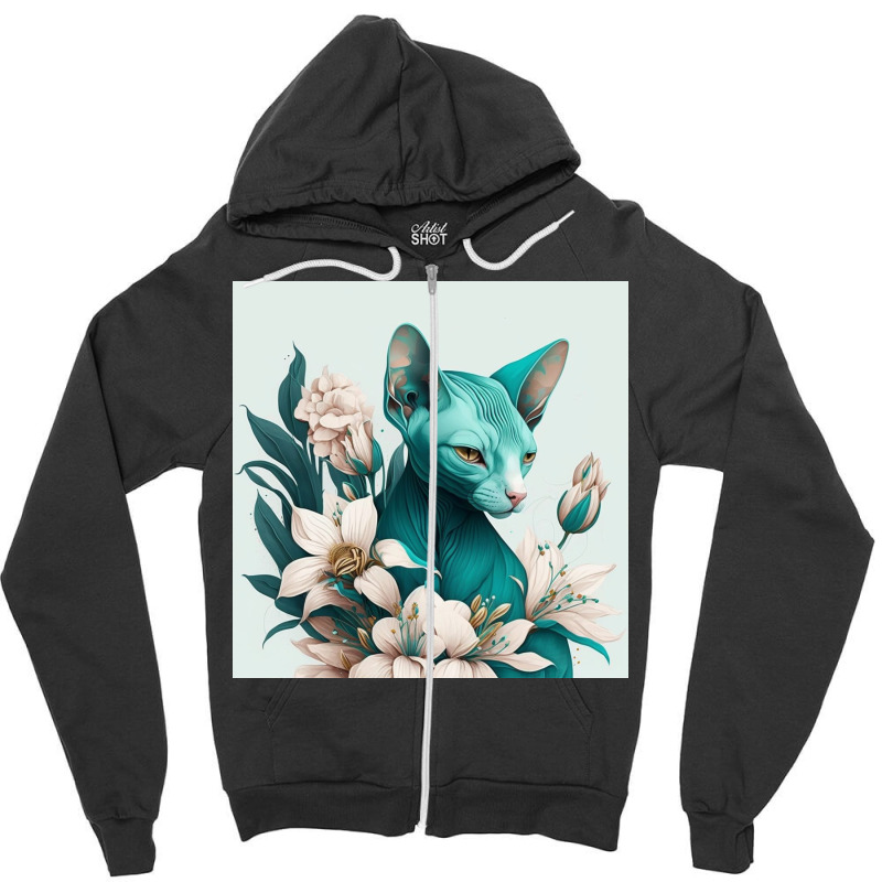 Blue Cat Have Various Poses Zipper Hoodie by TheDol | Artistshot