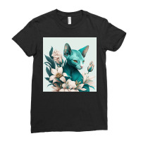 Blue Cat Have Various Poses Ladies Fitted T-shirt | Artistshot