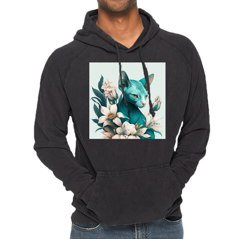 Blue Cat Have Various Poses Vintage Hoodie by TheDol | Artistshot