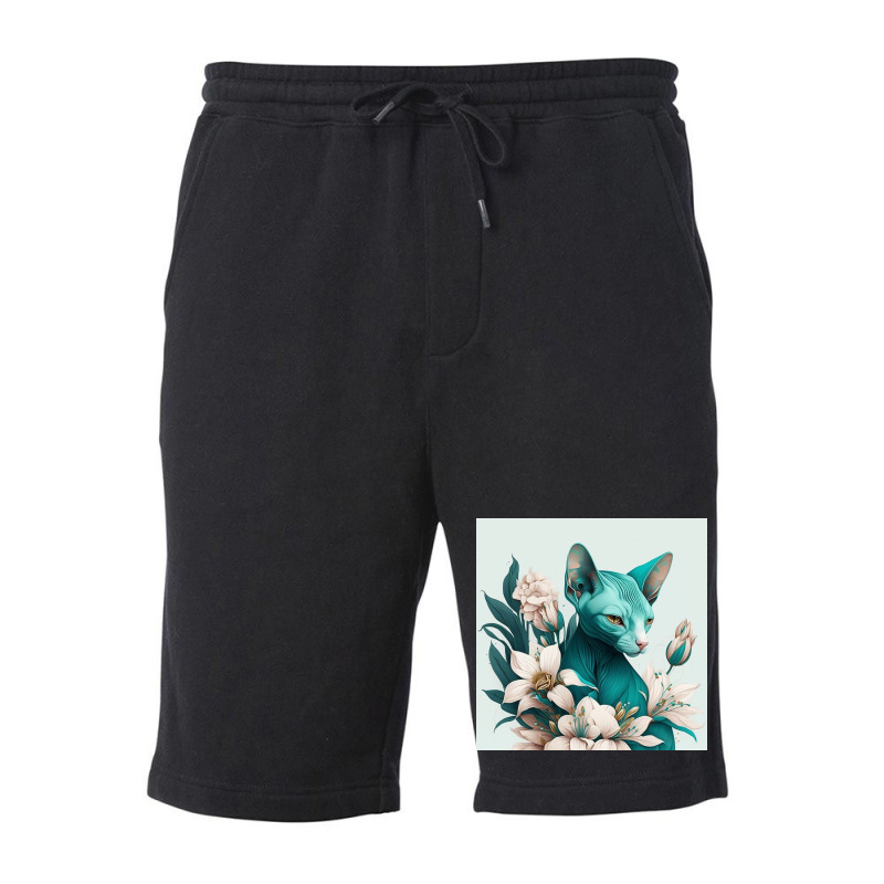 Blue Cat Have Various Poses Fleece Short by TheDol | Artistshot