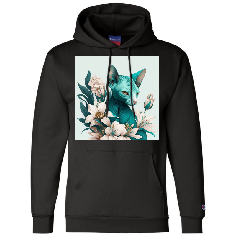 Blue Cat Have Various Poses Champion Hoodie by TheDol | Artistshot