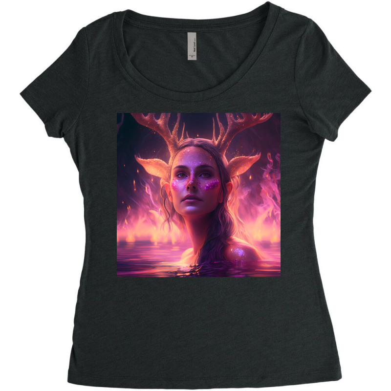 Beautiful Creature That Is Half Deer Women's Triblend Scoop T-shirt by TheDol | Artistshot