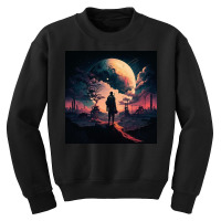 Silhouette Of Lonely Hiker Mountain Youth Sweatshirt | Artistshot