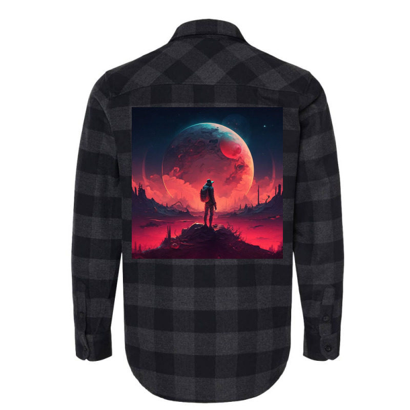 Lonely Hiker Looks At Moon Flannel Shirt by Haven Treasures | Artistshot