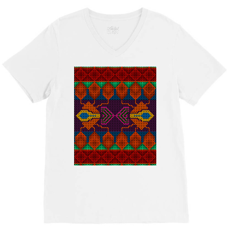 Ai. Abstract Seamless Pattern Stylized As Artific V-neck Tee | Artistshot