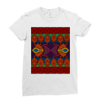 Ai. Abstract Seamless Pattern Stylized As Artific Ladies Fitted T-shirt | Artistshot