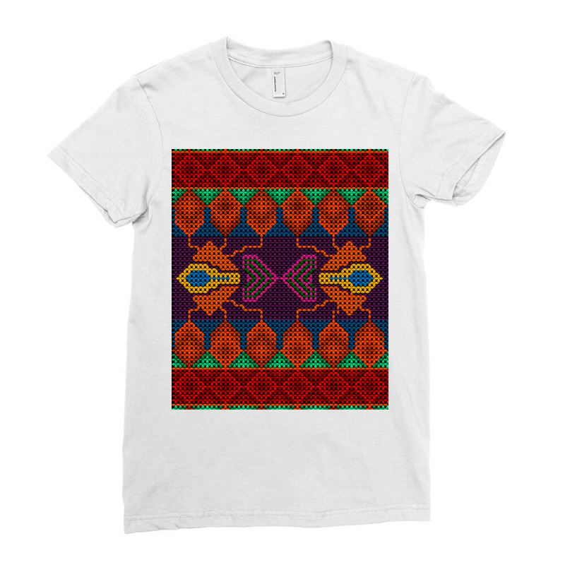 Ai. Abstract Seamless Pattern Stylized As Artific Ladies Fitted T-Shirt by barmental58 | Artistshot