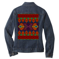 Ai. Abstract Seamless Pattern Stylized As Artific Ladies Denim Jacket | Artistshot