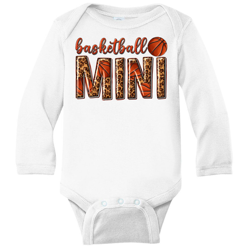 Basketball Mini With Leopard Long Sleeve Baby Bodysuit by enoddigitalart@gmail.com | Artistshot