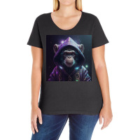 Angry Monkey Wearing Hoodie Ladies Curvy T-shirt | Artistshot