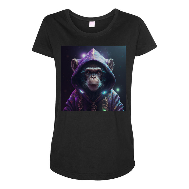 Angry Monkey Wearing Hoodie Maternity Scoop Neck T-shirt by Creative Corner | Artistshot