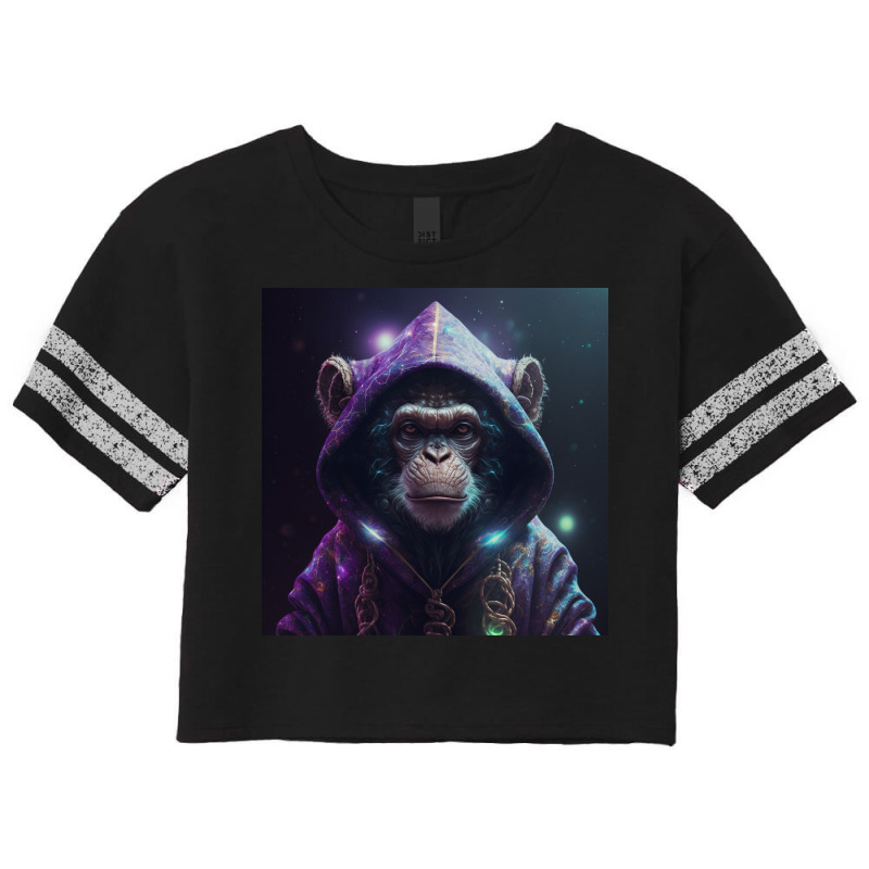 Angry Monkey Wearing Hoodie Scorecard Crop Tee by Creative Corner | Artistshot