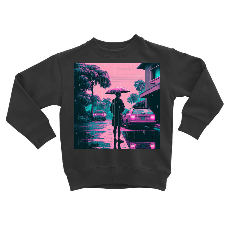 Coconut Trees At Sunset 80's Toddler Sweatshirt by Creative Corner | Artistshot