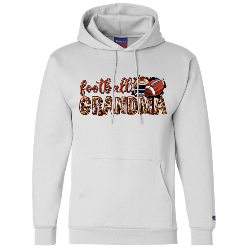 Football Grandma With Leopard Champion Hoodie by enoddigitalart@gmail.com | Artistshot