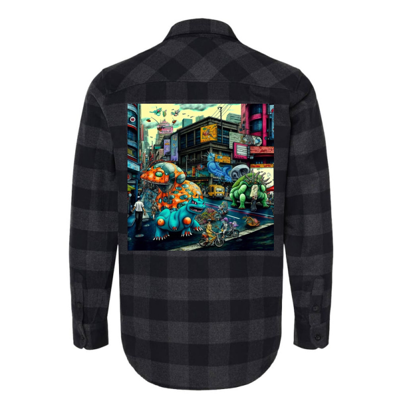 Cats Running In The City Flannel Shirt by TheDol | Artistshot