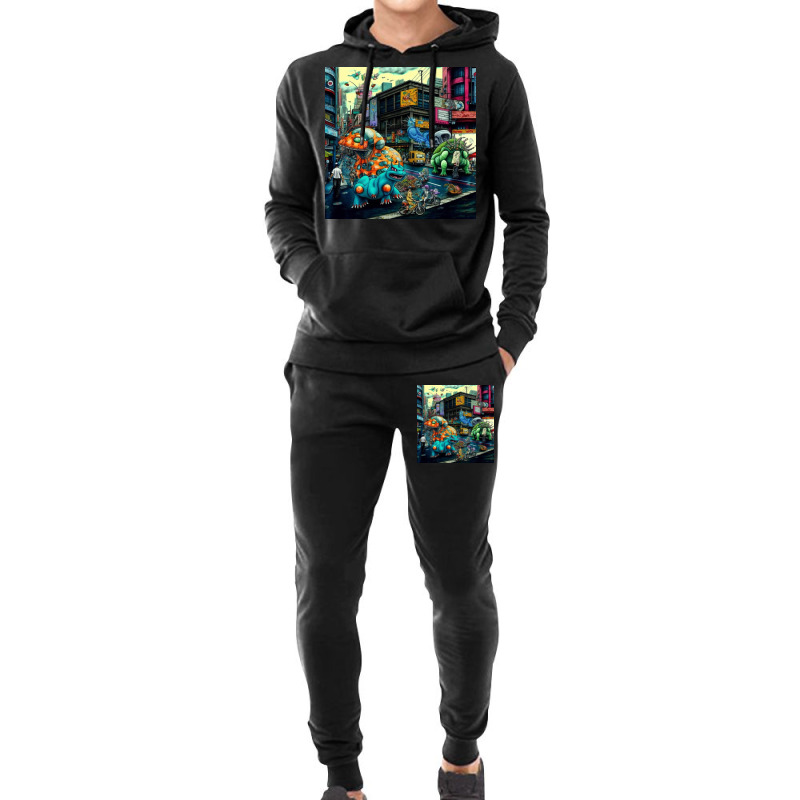 Cats Running In The City Hoodie & Jogger set by TheDol | Artistshot