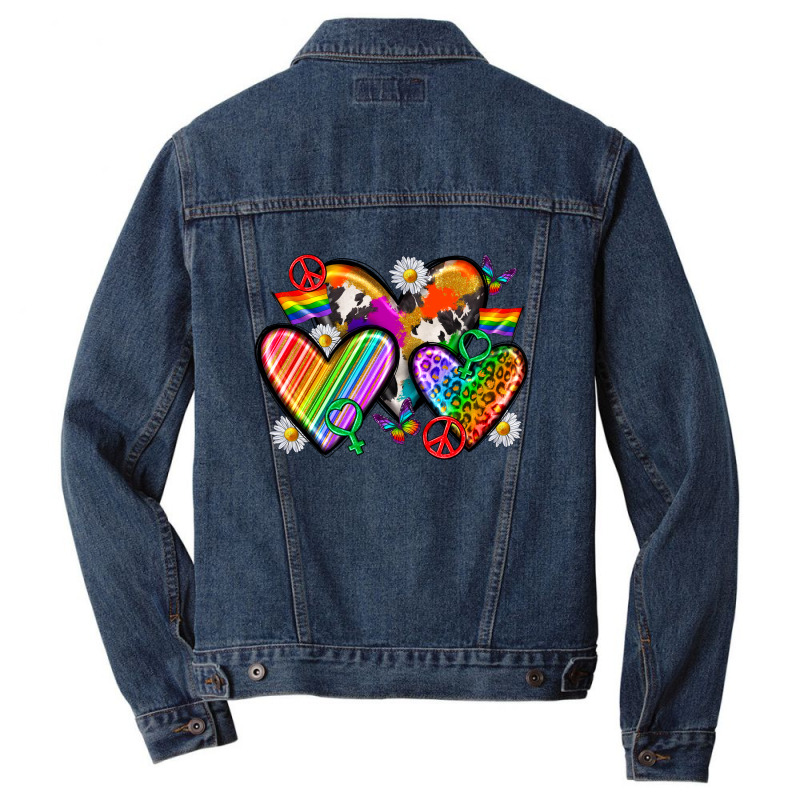 Pride Hearts Men Denim Jacket | Artistshot