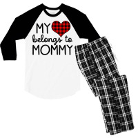 My Heart Belongs To Mommy Valentines Day Mom From Men's 3/4 Sleeve Pajama Set | Artistshot