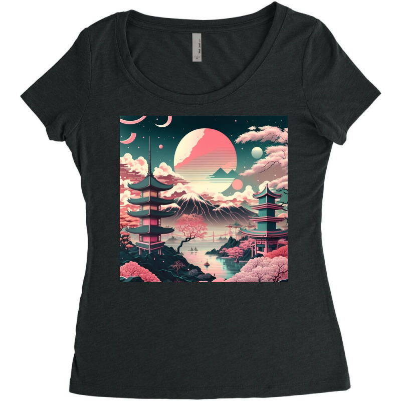 Supermoon Pink Women's Triblend Scoop T-shirt by Haven Treasures | Artistshot