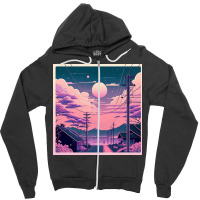 Aesthetic View On Sunset Sky Zipper Hoodie | Artistshot