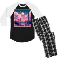 Aesthetic View On Sunset Sky Men's 3/4 Sleeve Pajama Set | Artistshot