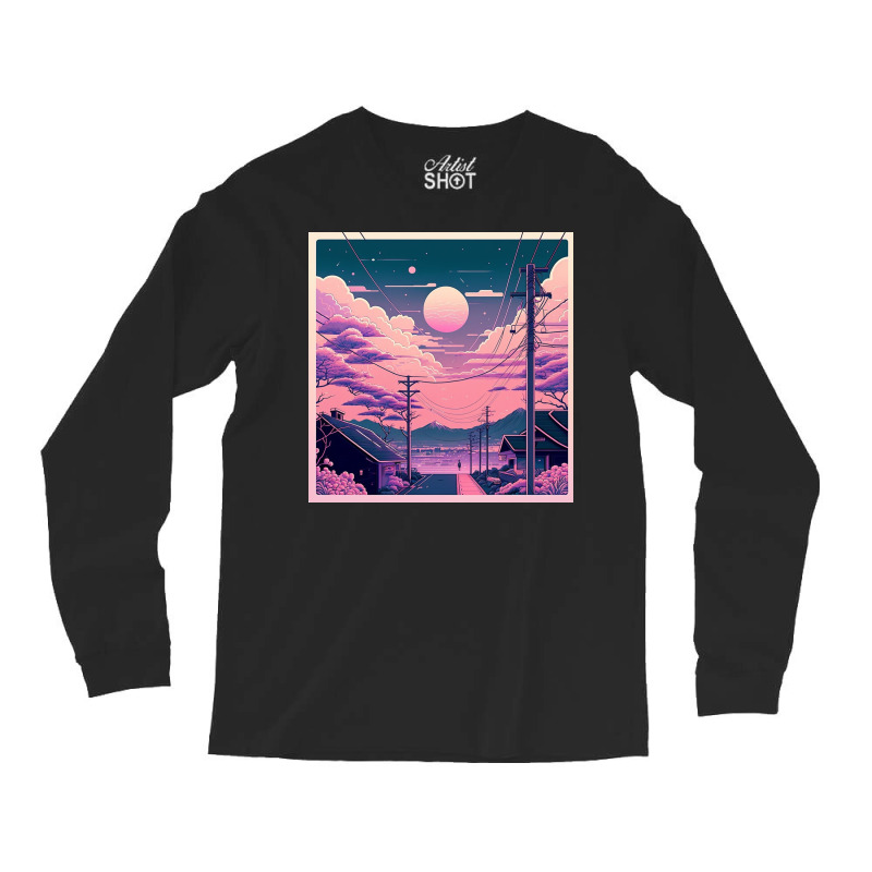 Aesthetic View On Sunset Sky Long Sleeve Shirts by Haven Treasures | Artistshot