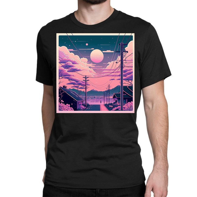 Aesthetic View On Sunset Sky Classic T-shirt by Haven Treasures | Artistshot