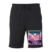 Aesthetic View On Sunset Sky Fleece Short | Artistshot