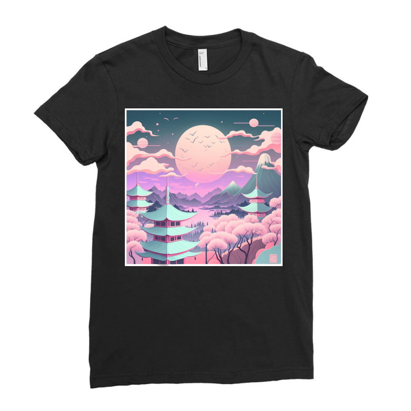 Landscape Such As A Starry Night Ladies Fitted T-Shirt by Haven Treasures | Artistshot