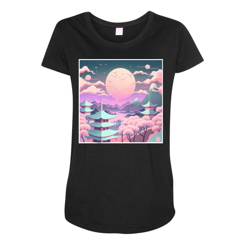 Landscape Such As A Starry Night Maternity Scoop Neck T-shirt by Haven Treasures | Artistshot