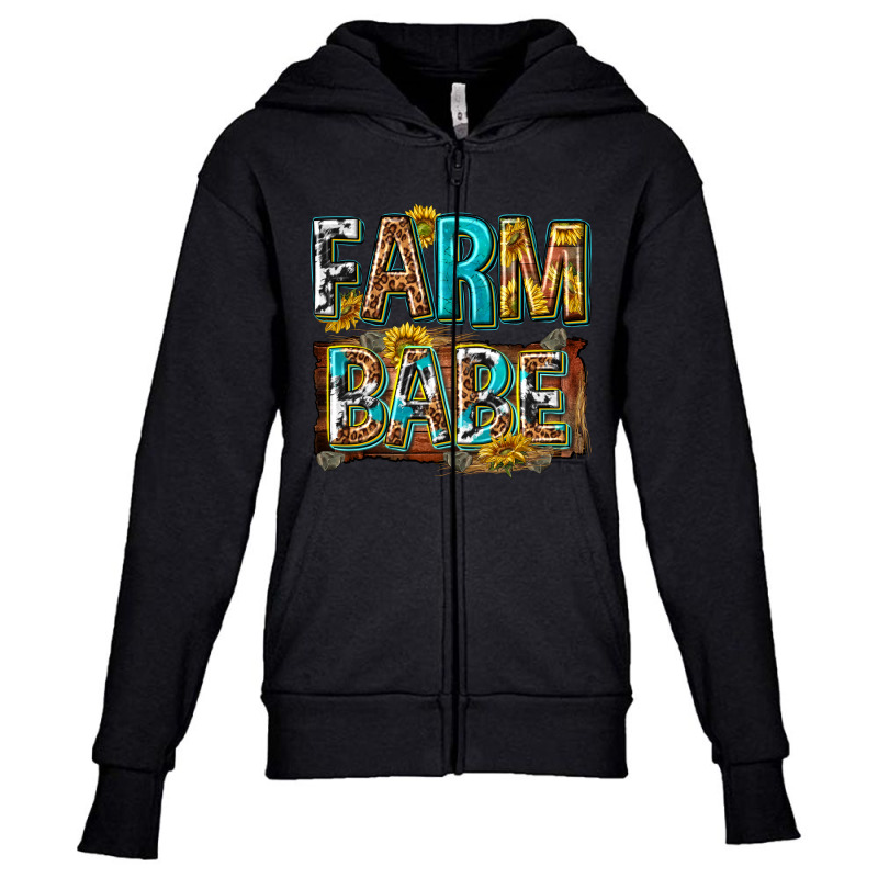 Western Farm Babe Youth Zipper Hoodie by enoddigitalart@gmail.com | Artistshot