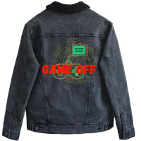 Game Off/game Over Illustration Unisex Sherpa-lined Denim Jacket | Artistshot