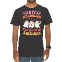 Happy Halloween It S My Birthday Born On Girl Boy Vintage T-shirt | Artistshot