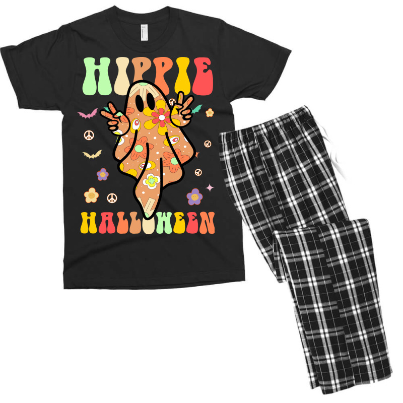 Hippie Halloween Shirt Retro Halloween Men's T-shirt Pajama Set | Artistshot