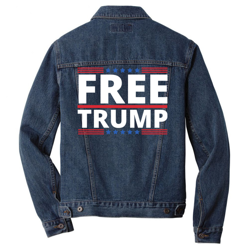 Free Trump Free Donald Trump Republican Support Men Denim Jacket | Artistshot