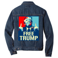 Free Trump Free Donald Trump Republican Supporter Men Denim Jacket | Artistshot