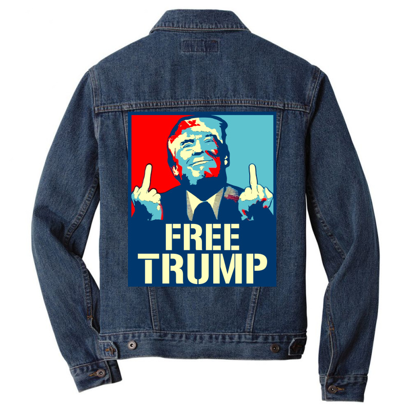 Free Trump Free Donald Trump Republican Supporter Men Denim Jacket | Artistshot