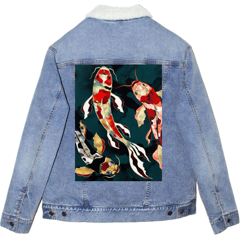 Metallic Koi Unisex Sherpa-lined Denim Jacket | Artistshot