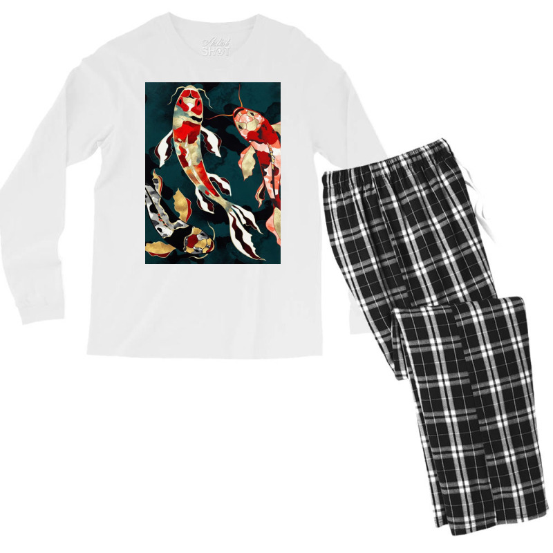 Metallic Koi Men's Long Sleeve Pajama Set | Artistshot