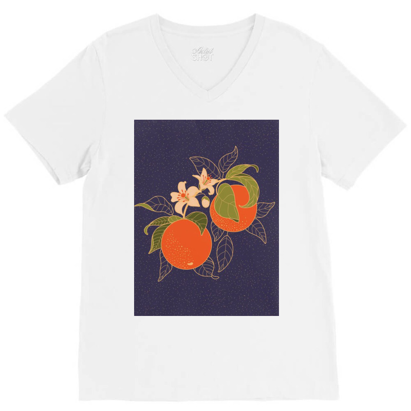 Orange Branch V-neck Tee | Artistshot