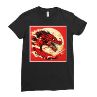 Fantasy Angry Red Dragon Ladies Fitted T-shirt | Artistshot