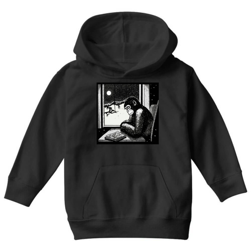 Black And White Gorilla Sitting Sleep Youth Hoodie by Kailooma | Artistshot