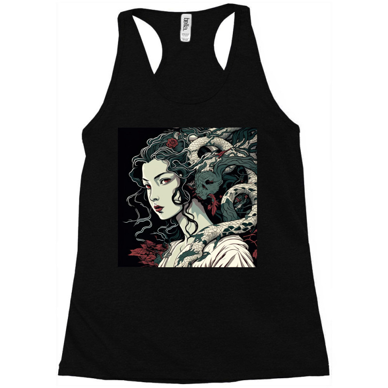 Beauty Girl And Snake Racerback Tank by Haven Treasures | Artistshot