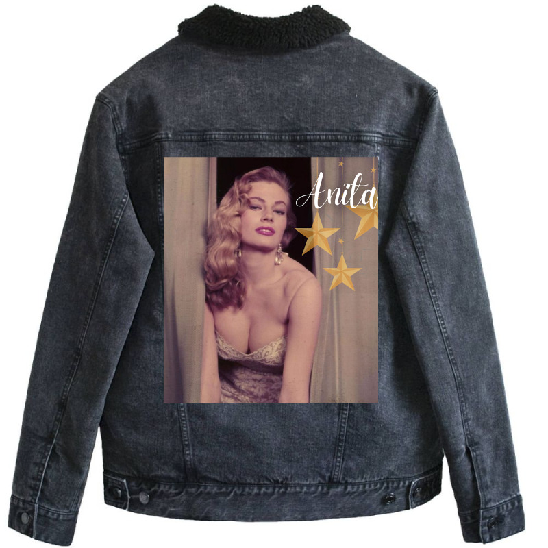 Anita Ekberg Unisex Sherpa-Lined Denim Jacket by ROBERT BRIDGES | Artistshot