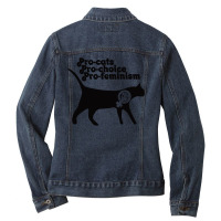 Pro Cats Pro Choice Pro Feminism Ladies Denim Jacket | Artistshot