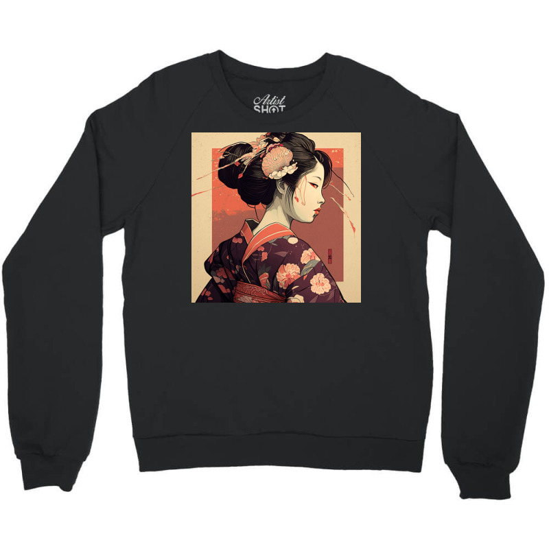 Japanese Women Looks At Camera Crewneck Sweatshirt by Haven Treasures | Artistshot