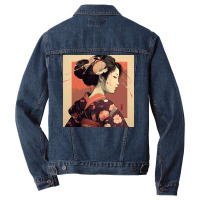 Japanese Women Looks At Camera Men Denim Jacket | Artistshot